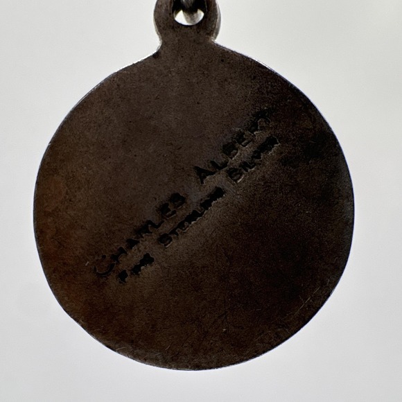 Charles Albert Sterling Silver Black Cabochon Round Dangle Earrings Hook 0.62in - Picture 4 of 8